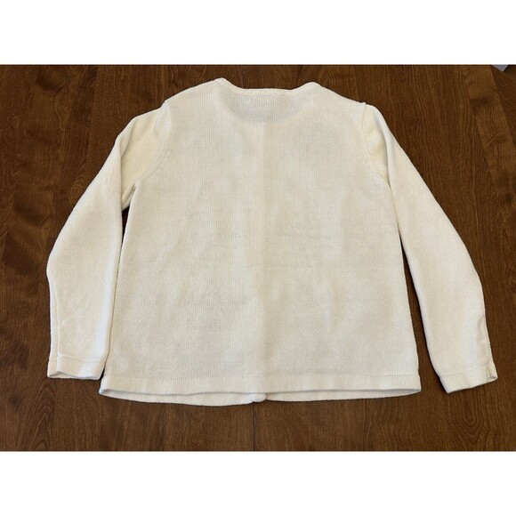 Bechamel Cardigan Womens Large White Christmas Sweater Button Knitted Angel - Picture 2 of 10